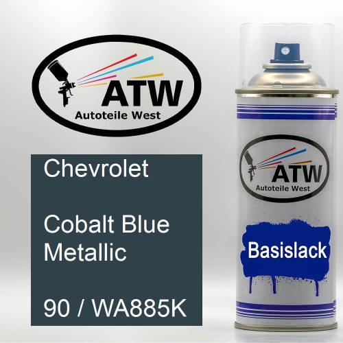 Chevrolet, Cobalt Blue Metallic, 90 / WA885K: 400ml Sprühdose, von ATW Autoteile West.